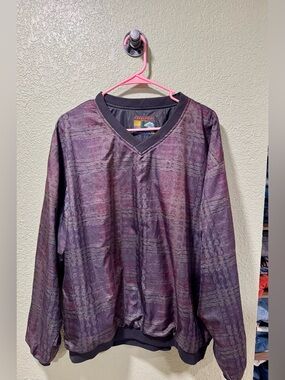 Mens Forresters XL 90’s Y2K Abstract V-Neck Pullover Windbreaker Jacket